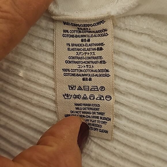 Free People Josie Waffle-Knit Top White S - Picture 8 of 10